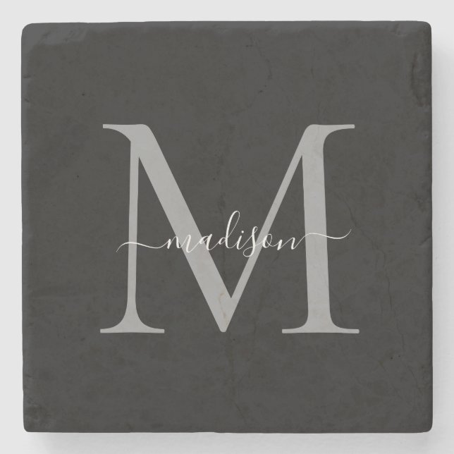 Elegante Porta-Copos de Pedra Personalizado com Mo (Frente)