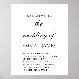 Elegante Poster de Casamento Branco