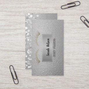 Elegante prata de luxo Faux Lashes Cartão de visit