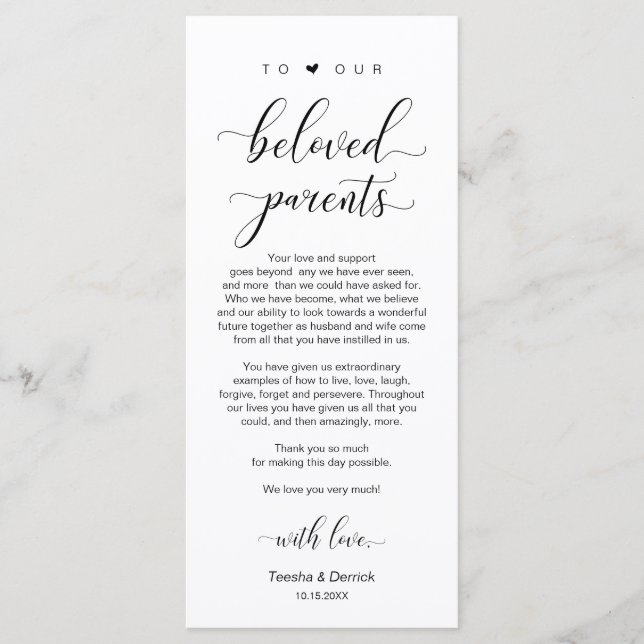 Elegante preto clássico, Cartões de agradecimentos (Frente)