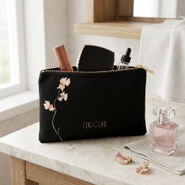 Elegante Preto Estiloso Floral Boho Fofo