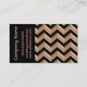 Elegante preto no coral ZigZag Cartão de visita