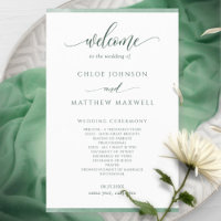 Elegante Programa de Casamento de Moldes de Aquare
