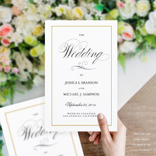Elegante Programa de Casamento Dobrado Fronteira D