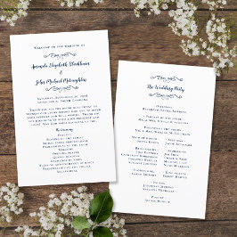 Elegante Programa de Casamento Moderno Cerimônia A