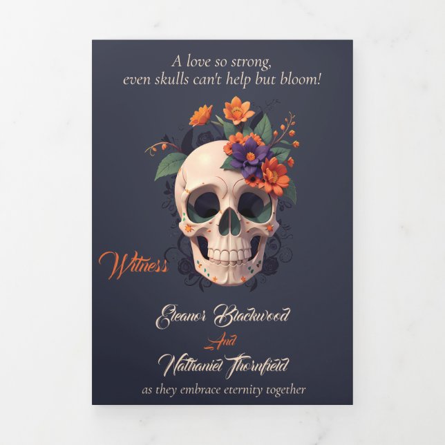 Elegante Programa de Casamento Trifolado de Gótica (Cobrir)