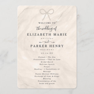 Elegante Programa de Cerimônia de Casamento com La