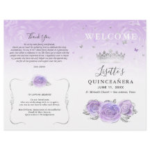 Elegante Programa de Quinceanera Roxo Prata