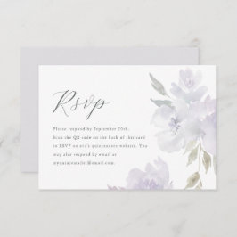 Elegante Purple Floral Quinceanera Código QR RSVP