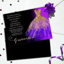 Elegante Purple Spain Gown Quinceañera - Dourado