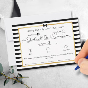 Elegante Quadro de Resposta para Casamento com Lis