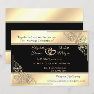 Elegante Quadro Dourado Chic,Listras Convite de C