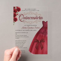 Elegante Quinceanera Aniversário de 15 Anos Vermel