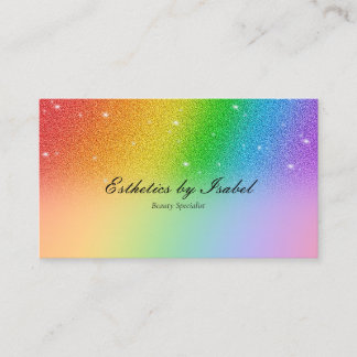 Elegante Rainbow Sparkle Estheticista Cartão de vi