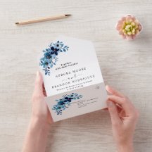 Elegante Ramalhete de Flores de Aquarela Azul Empo