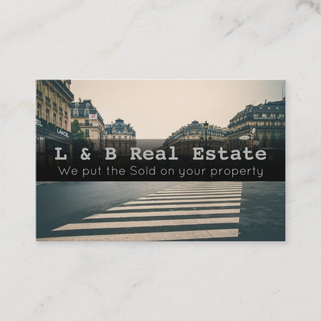 Elegante Real Estate Cartão de visita - Personaliz (Frente)