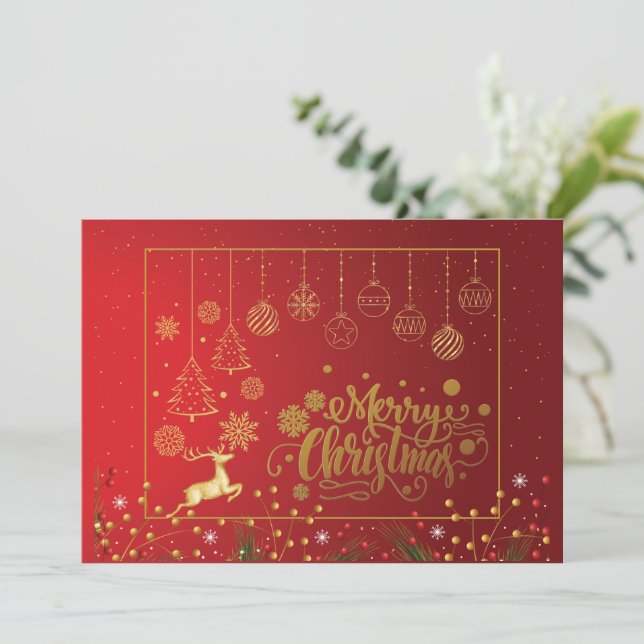 Elegante Red Berri Natal (Em pé/Frente)
