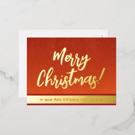 Elegante Red e Dourado Script Feliz Natal