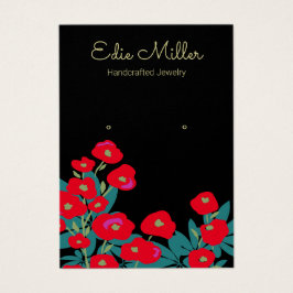 Elegante Red Floral Script Orelha