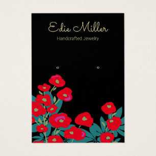 Elegante Red Floral Script Orelha