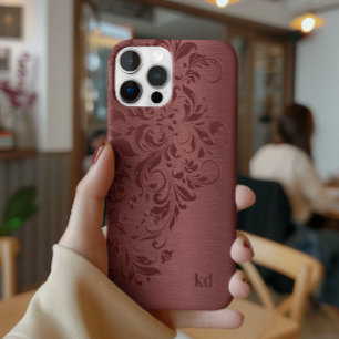 Elegante Renda Floral Vermelha Sobre Vermelho
