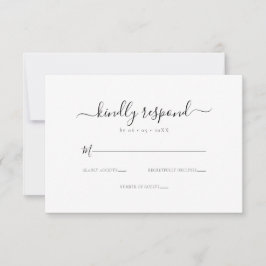 Elegante Responder Minimamente RSVP de Casamento