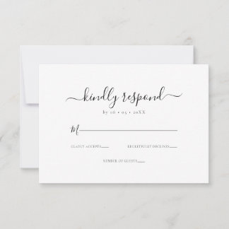 Elegante Responder Minimamente RSVP de Casamento