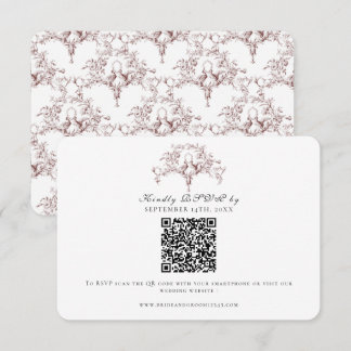 Elegante Resposta Burgundy Vermelho Francês Toile 