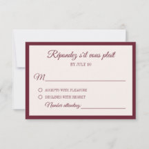 Elegante Resposta de Casamento com Listras Burgund