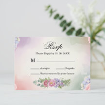 Elegante Resposta de Casamento Hortênsia Roxa Rosa