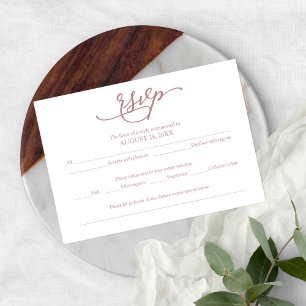 Elegante Resposta de Convite de Casamento em Calig