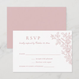Elegante Resposta de Convite de Casamento Floral V