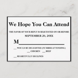 Elegante resposta de RSVP de casamento em Art Deco