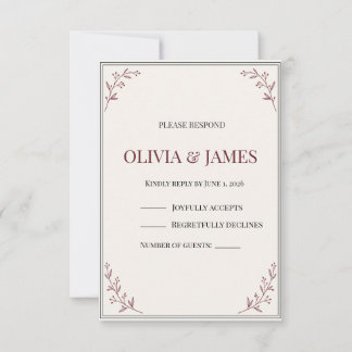 Elegante Resposta de RSVP de Casamento no Tribunal