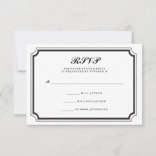 Elegante Resposta Formal Preto e Branco