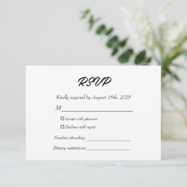 Elegante Resposta Gentil Moderna Preta e Branca Fo