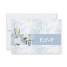 Elegante Resposta para Casamento com Champanhe Azu