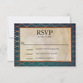 Elegante Resposta para Casamento em Azul Turquesa 