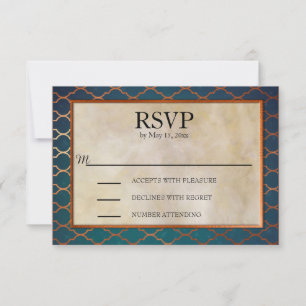 Elegante Resposta para Casamento em Azul Turquesa 