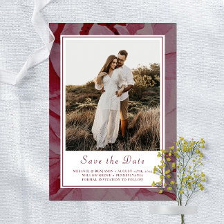 Elegante Romântico Floral Salve O Cartão com fotos