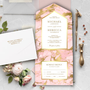 Elegante Rosa Bege Mármore Dourado Falso Folha Cas
