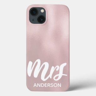 Elegante Rosa Bride Dourada Sra. Surname