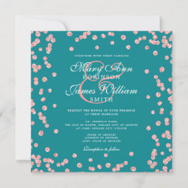 Elegante Rosa de Casamento Dourado Glitter Confett