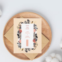 Elegante Rosa e Floral Naval Casamento Salve a Dat