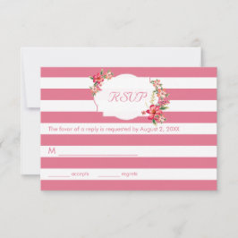 Elegante, Rosa E White Stripes Com Buquê - RSVP