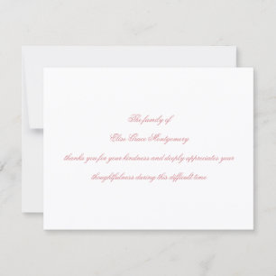 Elegante Rosa Empoeirada Script Agradecimento Fúne