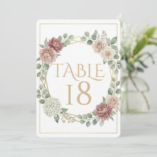 Elegante Rosa Empolvilhada Geométrico Floral Aquar