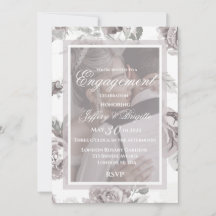 Elegante Rosa Floral Moderno em Pó Convite de noiv
