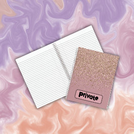 Elegante Rosa Glitter Monograma |