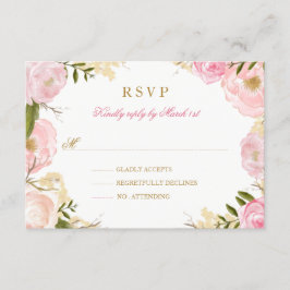 Elegante Rosa Quinceanera RSVP